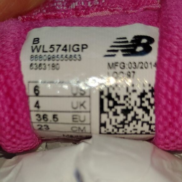 New Balance 574 Hot Pink Women's Running Shoes - Size 6 - Picture 6 of 6